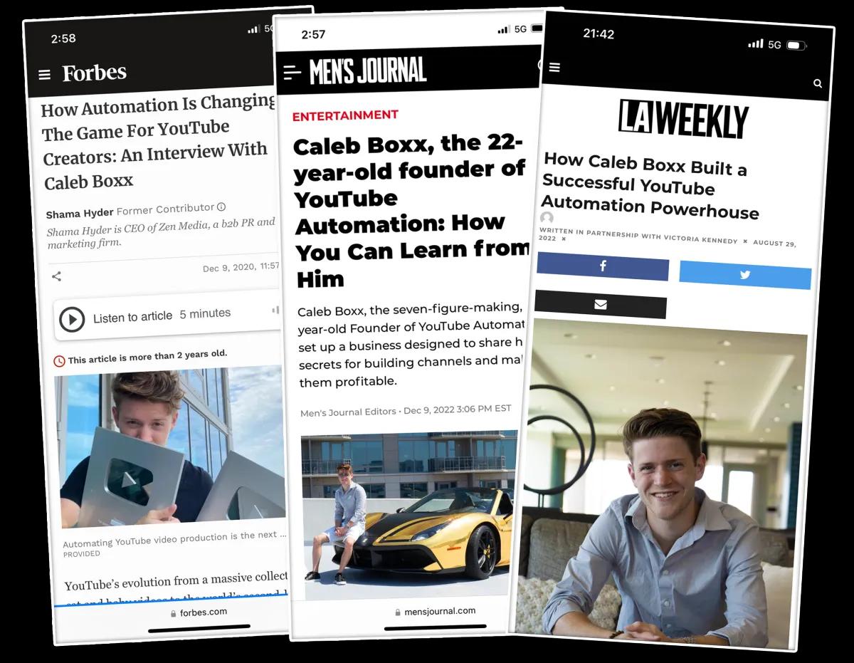 Caleb Boxx featured in Forbes, Men's Journal and LA Weekly