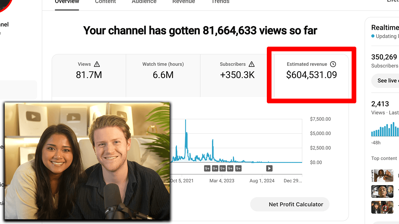 Free class preview: a faceless channel with $604,531 estimated revenue