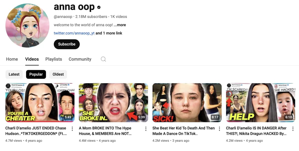 Anna Oop: $1M Months